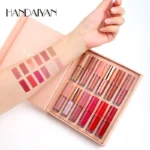 12 Color Matte Liquid Lipstick Kit Non Stick Cup Waterproof Lip Gloss Long Lasting
