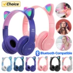 Wireless Headphone Flash Light With Cute Cat Ears