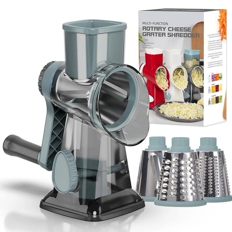 kf-Se029fefc1d8a4048aa9f1d3ea217e319Y 3 in 1 Rotary Manual Vegetable Slicer Peanut Nuts Grinder - Image 1